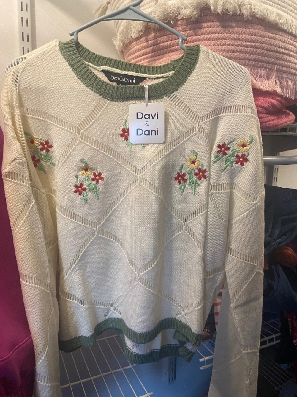 Crochet flower sweater
